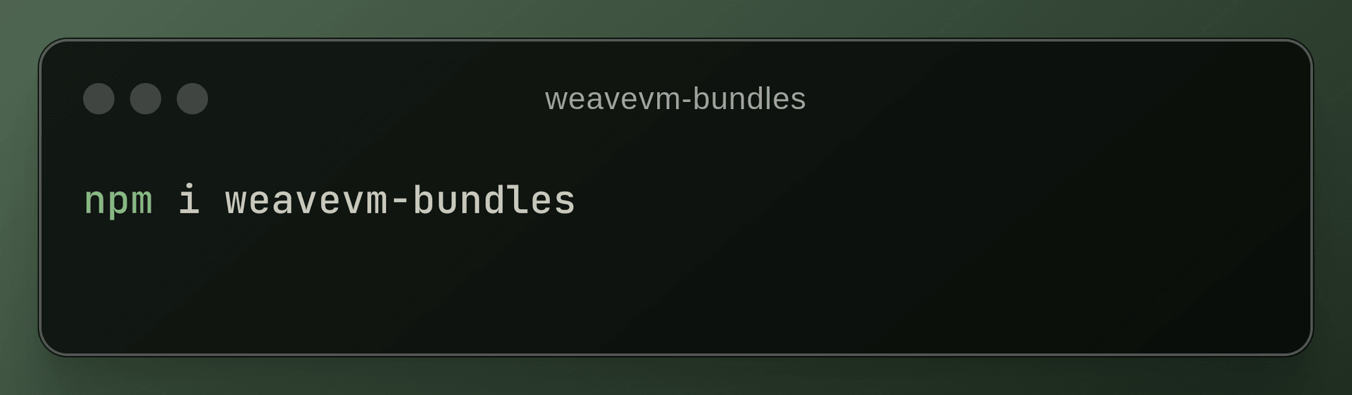 weavevm bundles npm