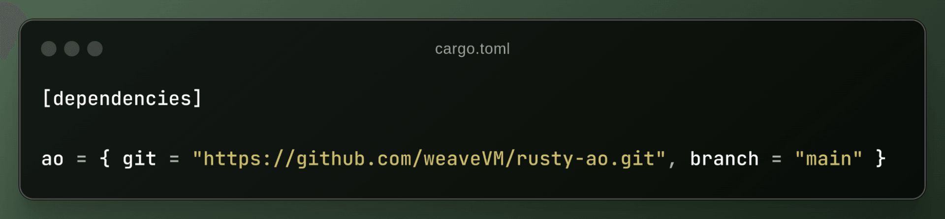 cargo toml