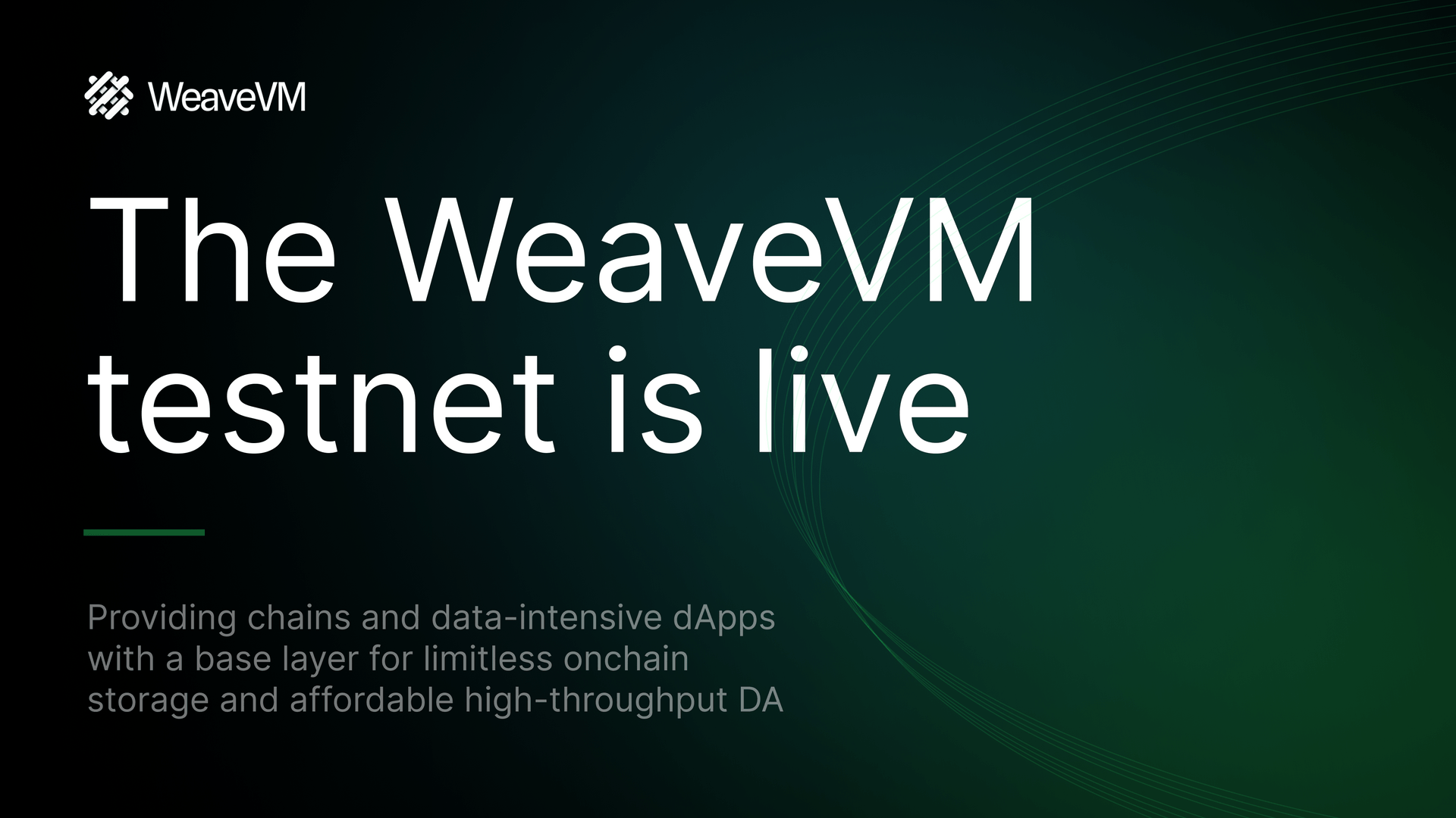 The WeaveVM testnet is now public